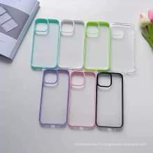 Macaron couleur bordure iphone silicone case